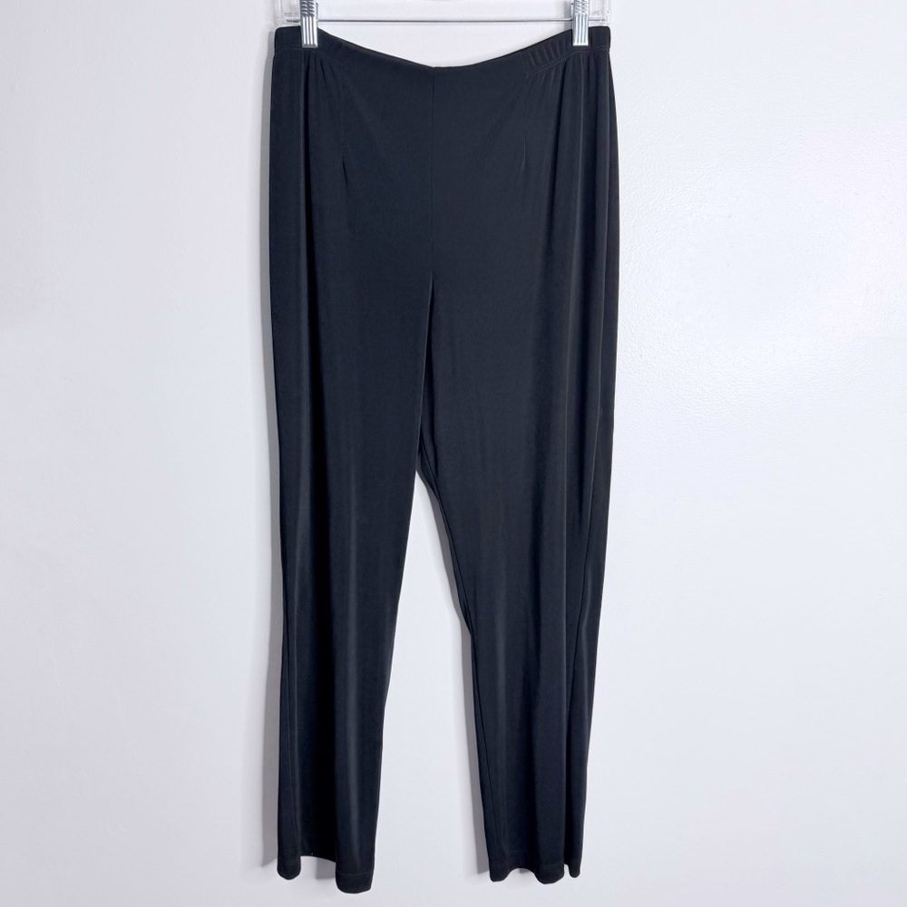 Chico’s Easywear Black Pull On Pants 12 Short Chico 2S Stretch Casual Resortwear